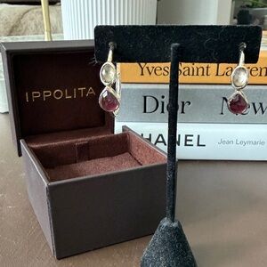 Ippolita Silver Earrings with Rich Red Stones